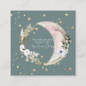 Carte De Visite Carré Moon Star Artiste bijouterie artisanale Faux Gold  (Devant)