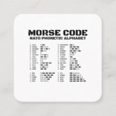Carte De Visite Carré Morse Code Alphabet phonétique OTAN (Devant)