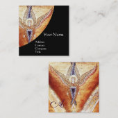 Carte De Visite Carré MOSAIC ANGEL MONOGRAS Noir (Devant / Derrière)