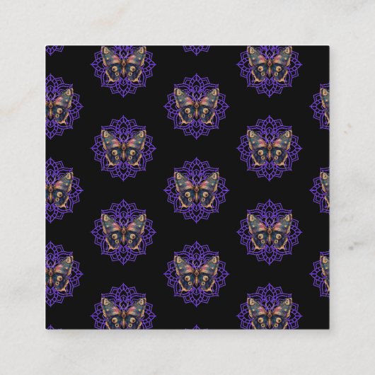Carte De Visite Carré Moth Mandala (Dos)