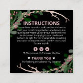 Carte De Visite Carré Moth Moon Intention Bougie Spell (Dos)