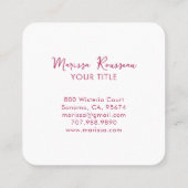 Carte De Visite Carré Motif à fleurs rétro Boho (Dos)