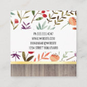 Carte De Visite Carré Motif à fleurs texturé | Bois (Dos)