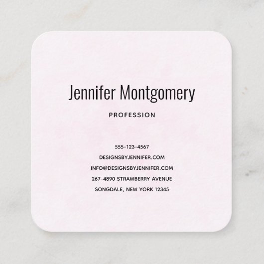 Carte De Visite Carré Motif arc-en-ciel blanc mignon (Dos)