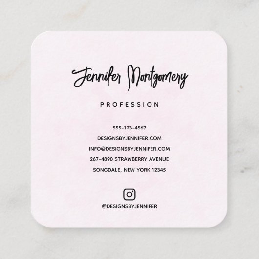 Carte De Visite Carré Motif arc-en-ciel blanc mignon (Dos)