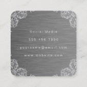 Carte De Visite Carré Motif | Arrière - plan en acier métallique (Dos)