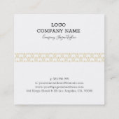 Carte De Visite Carré Motif art déco or et blanc (Dos)