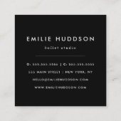 Carte De Visite Carré Motif Ballerina, Enseignant de ballet, Studio de d (Dos)