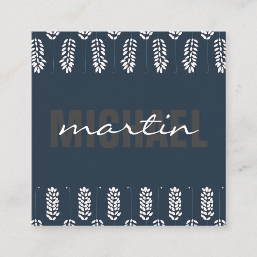 Carte De Visite Carré Motif botanique (Devant)