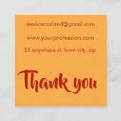 Carte De Visite Carré Motif CITROUILLE HALLOWEEN (Dos)