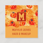 Carte De Visite Carré Motif CITROUILLE HALLOWEEN (Devant)
