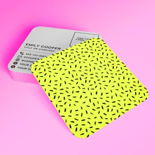 Carte De Visite Carré Motif d'arrosage moderne Ajouter logo noir et vert