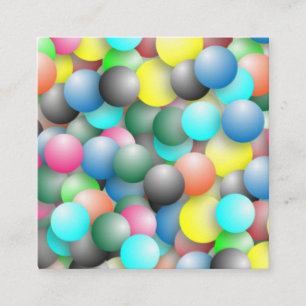 Carte De Visite Carré Motif de ballons multicolores colorés