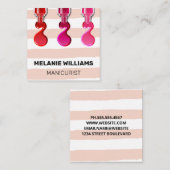 Carte De Visite Carré Motif de bandes | Verser (Devant / Derrière)