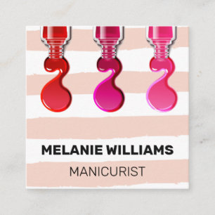 Carte De Visite Carré Motif de bandes Verser