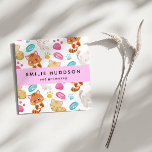 Carte De Visite Carré Motif De Chats, Boutique Pour Animaux De Compagnie