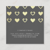 Carte De Visite Carré Motif de Coeurs d'or cutesy (Dos)