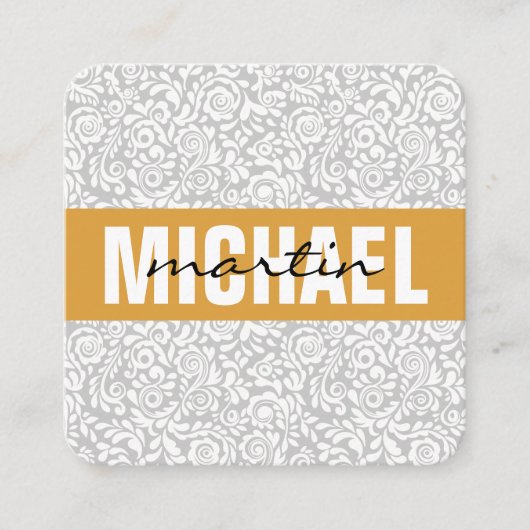 Carte De Visite Carré Motif de dentelle florale (Devant)