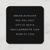 Carte De Visite Carré Motif de dentelle florale (Dos)