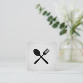 Carte De Visite Carré Motif de diamants chic en argent (Debout devant)