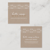 Carte De Visite Carré Motif de flèche RUSTIQUE joli boho blanc kraft (Devant / Derrière)