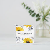Carte De Visite Carré Motif de fleurs jaune Girly à la mode (Debout devant)