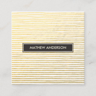 CARTE DE VISITE CARRÉ MOTIF DE LA LIGNE ARTISTIQUE D'OR FAUX