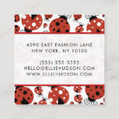 Carte De Visite Carré Motif De Ladybugs, Mignons Ladybugs, Red Ladybugs (Dos)