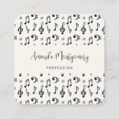 Carte De Visite Carré Motif de notes musicales mignonnes (Devant)