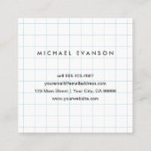 Carte De Visite Carré Motif de papier graphique pour architecte professi (Dos)