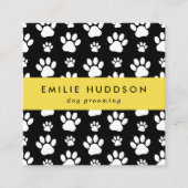 Carte De Visite Carré Motif De Pâtes, Groomer De Chiens, Marcheur De Chi (Devant)