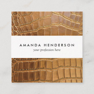 Carte De Visite Carré Motif de peau d'animal de cuir de crocodile de
