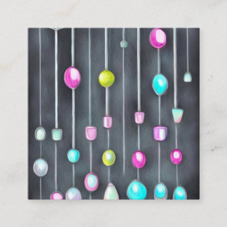 Carte De Visite Carré Motif de rideau perlé