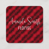 Carte De Visite Carré motif de roses rouges (Devant)