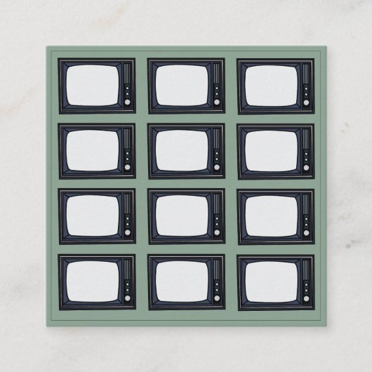 Carte De Visite Carré Motif de télévision classique rétro (Devant)