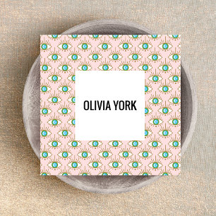 Carte De Visite Carré Motif de troisième oeil rose tendance