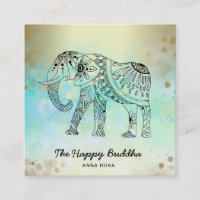 ** Motif d'éléphant tiré à la main Bouddha Gold