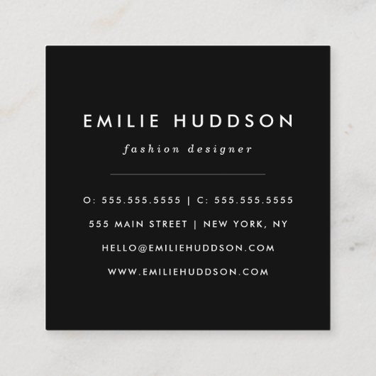 Carte De Visite Carré Motif Des Coeurs, Coeurs Rouges, Amour (Dos)