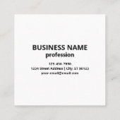 Carte De Visite Carré Motif d'image, de design ou de logo professionnel (Dos)