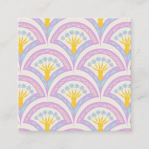 Carte De Visite Carré Motif en coquille de couleur pastel