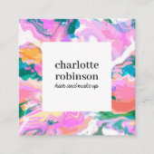 Carte De Visite Carré Motif en marbre peint Abstrait moderne (Devant)