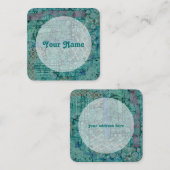 Carte De Visite Carré Motif Ethno Abstrait - Folklore Art 2 (Devant / Derrière)