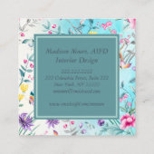 Carte De Visite Carré Motif floral de Chinoiserie (Dos)