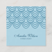 Carte De Visite Carré Motif géométrique bleu contour élégant (Devant)