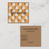 Carte De Visite Carré Motif géométrique moderne et coloré (Devant / Derrière)