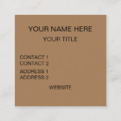Carte De Visite Carré Motif géométrique moderne et coloré (Dos)