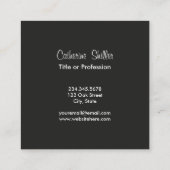 Carte De Visite Carré Motif géométrique noir moderne (Dos)