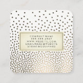 Carte De Visite Carré Motif Luxe Gold Speckled (Dos)