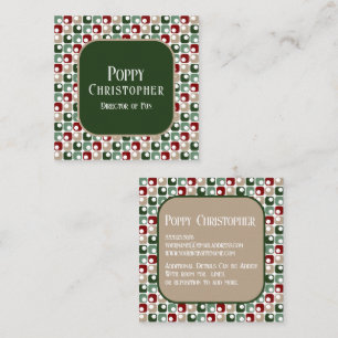 Carte De Visite Carré Motif moderne coloré rétro 16,3