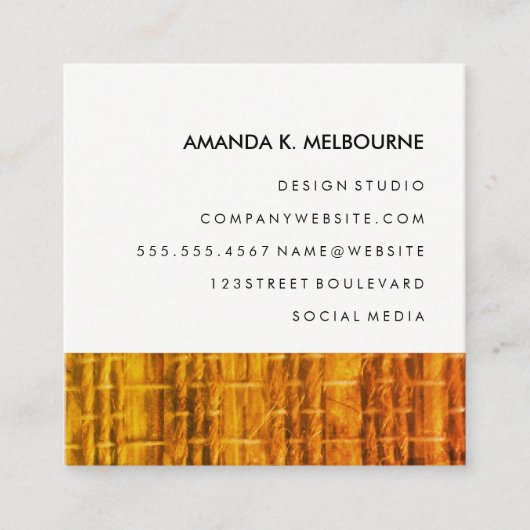 Carte De Visite Carré Motif moderne et élégant (Devant)